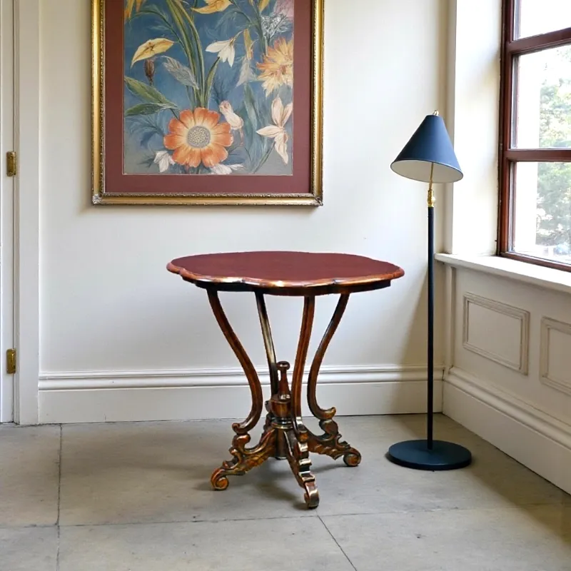 Столик приставний овальний RG-8056 червоне дерево 